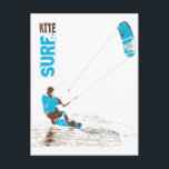 Carte Postale surf de cerf-volant<br><div class="desc">kite surf design</div>