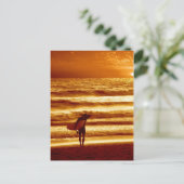 Carte Postale surf du coucher de soleil (Debout devant)