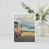 Carte Postale Surf en Hawaii Food Truck (Debout devant)