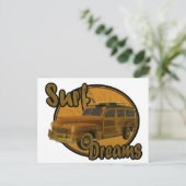 Carte Postale surf rêves en bois wagon brun (Debout devant)