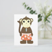 Carte Postale Surf singe (Debout devant)