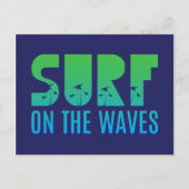 Carte Postale Surf Sur L'Affiche Des Vagues (Devant)