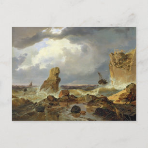 Carte Postale Surf sur une côte rocheuse, 1835