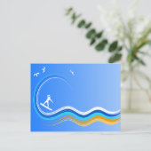 Carte postale surf Surfer Surfing (Debout devant)