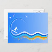 Carte postale surf Surfer Surfing (Devant / Derrière)