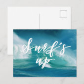 Carte Postale Surf | Typographie et devis amusants (Devant / Derrière)