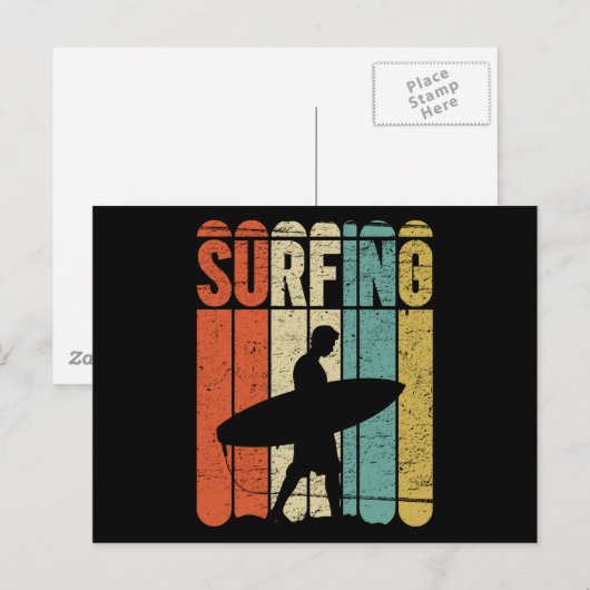 Carte Postale Surf Vintage (Devant / Derrière)