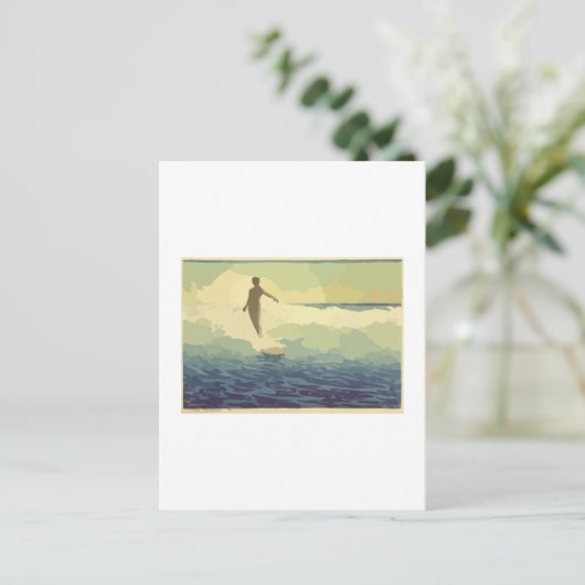 Carte Postale Surf vintage (Debout devant)