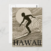 Carte Postale Surf vintage (Devant / Derrière)