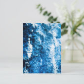Carte Postale Surface Texturée Bleue Glacée en Gros Plan (Debout devant)