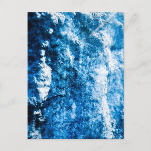 Carte Postale Surface Texturée Bleue Glacée en Gros Plan (Devant)