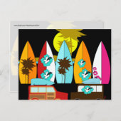 Carte Postale Surfboards Beach Bum Surf Surfer Hippie Vans (Devant / Derrière)