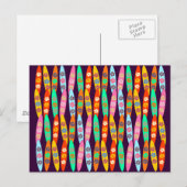 Carte Postale Surfboards Fleurs Girlie (Devant / Derrière)