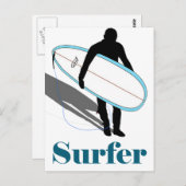 CARTE POSTALE SURFER (Devant / Derrière)
