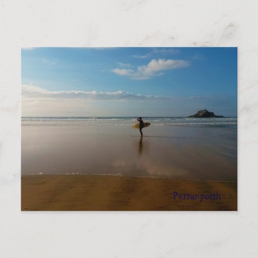 Carte Postale Surfer à Perranporth Beach Cornwall Angleterre (Devant)