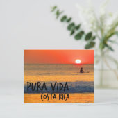 Carte Postale Surfer Costa Rica Pura Vida Sunset (Debout devant)