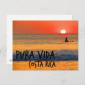 Carte Postale Surfer Costa Rica Pura Vida Sunset (Devant / Derrière)