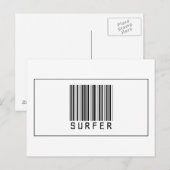 Carte Postale Surfer de code barre (Devant / Derrière)