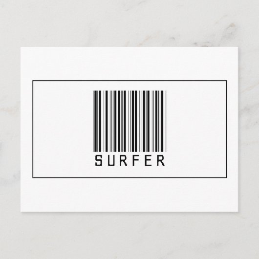 Carte Postale Surfer de code barre (Devant)