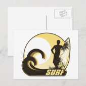 Carte Postale Surfer du coucher de soleil (Devant / Derrière)