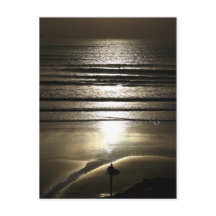 Surfer du coucher de soleil à Polzeath