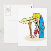 Carte Postale Surfer Dude Les Hamptons (Devant / Derrière)