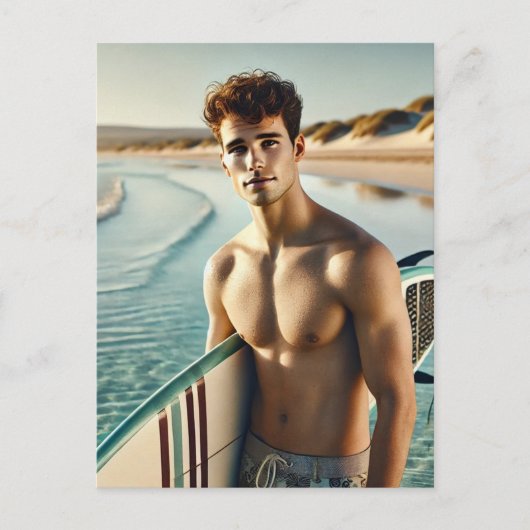 Carte Postale Surfer Dude sur la plage (Devant)