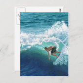 Carte Postale Surfer en skimboard (Devant / Derrière)