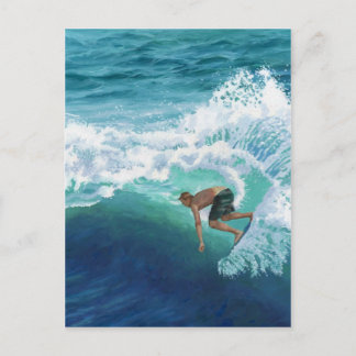 Carte Postale Surfer en skimboard
