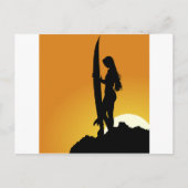 Carte Postale Surfer fille Silhouette (Devant)