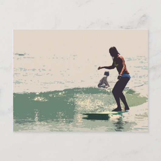 Carte Postale Surfer filles rock (Devant)
