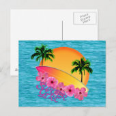 Carte Postale Surfer Girl (Devant / Derrière)