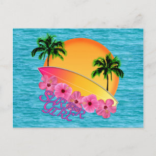 Carte Postale Surfer Girl