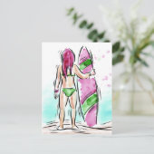 Carte postale Surfer Girl (Debout devant)