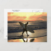 Carte Postale Surfer hawaïen se dirigeant vers la maison (Devant / Derrière)