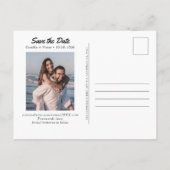 Carte Postale Surfer Mariage Blue Ocean Enregistrer la date Cart (Dos)
