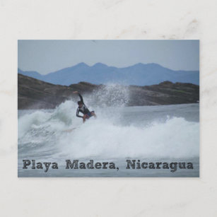 Carte Postale Surfer Playa Madera, Nicaragua Postcard