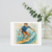 Carte Postale Surfer Riding a Wave,  (Debout devant)