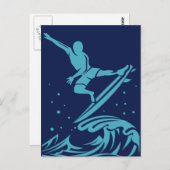 Carte postale Surfer Silhouette (Devant / Derrière)
