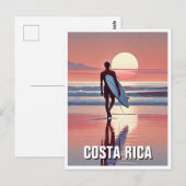 Carte Postale Surfer Sunset Costa Rica (Devant / Derrière)