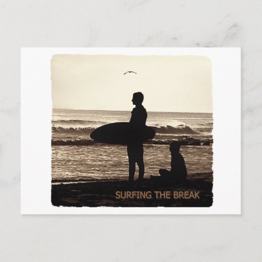 Carte Postale surfer sur la pause (Devant)