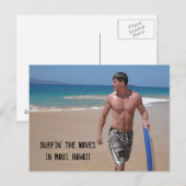 Carte Postale Surfer sur la vague... (Devant / Derrière)