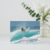 Carte Postale Surfer sur une grande vague Hang Loose (Debout devant)