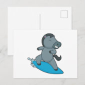 Carte Postale Surfeur à cheval sports aquatiques (Devant / Derrière)