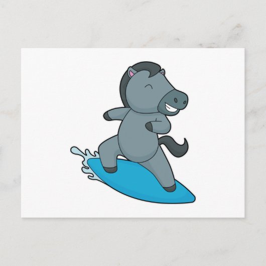 Carte Postale Surfeur à cheval sports aquatiques (Devant)