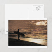 Carte Postale Surfeur au lever du soleil (Devant / Derrière)