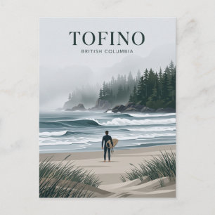Carte Postale Surfeur brumeux de Tofino Canada