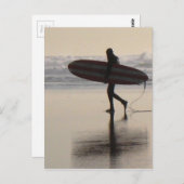Carte Postale Surfeur sur Ocean Beach (Devant / Derrière)