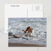 Carte Postale Surfeurs hawaïens plongent (Devant / Derrière)