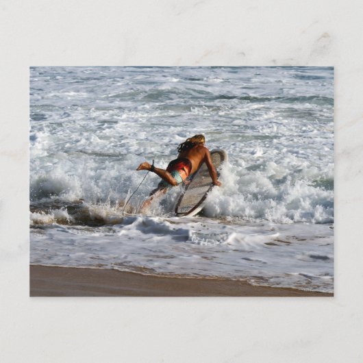 Carte Postale Surfeurs hawaïens plongent (Devant)